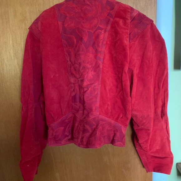 Vintage Red Suede Jacket - Picture 2 of 5